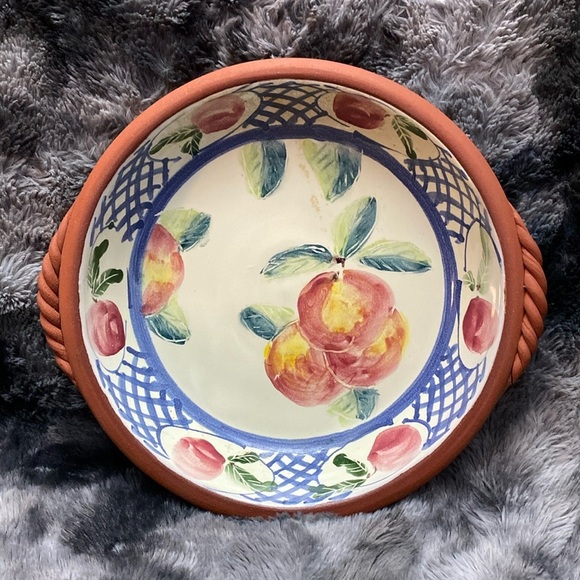 D'Arcy Margesson Signed Terracotta Pottery Hand thrown 1995 Deep Dish - Picture 1 of 16